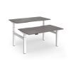Elev8 Luxe Sit-Stand Back-To-Back Desks 1400mm x 800mm - White Frame / Grey Oak Top - EVLB-1400-WH-GO