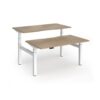 Elev8 Luxe Sit-Stand Back-To-Back Desks 1400mm x 800mm - White Frame / Kendal Oak Top - EVLB-1400-WH-KO