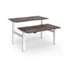 Elev8 Luxe Sit-Stand Back-To-Back Desks 1400mm x 800mm - White Frame / Walnut Top - EVLB-1400-WH-W