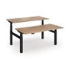 Elev8 Luxe Sit-Stand Back-To-Back Desks 1600mm x 800mm - Black Frame / Beech Top - EVLB-1600-K-B