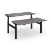 Elev8 Luxe Sit-Stand Back-To-Back Desks 1600mm x 800mm - Black Frame / Grey Oak Top - EVLB-1600-K-GO