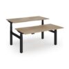 Elev8 Luxe Sit-Stand Back-To-Back Desks 1600mm x 800mm - Black Frame / Kendal Oak Top - EVLB-1600-K-KO