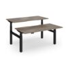 Elev8 Luxe Sit-Stand Back-To-Back Desks 1600mm x 800mm - Black Frame / Nebraska Oak Top - EVLB-1600-K-NO