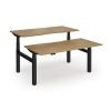 Elev8 Luxe Sit-Stand Back-To-Back Desks 1600mm x 800mm - Black Frame / Oak Top - EVLB-1600-K-O