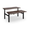Elev8 Luxe Sit-Stand Back-To-Back Desks 1600mm x 800mm - Black Frame / Walnut Top - EVLB-1600-K-W