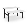 Elev8 Luxe Sit-Stand Back-To-Back Desks 1600mm x 800mm - Black Frame / White Top - EVLB-1600-K-WH