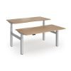 Elev8 Luxe Sit-Stand Back-To-Back Desks 1600mm x 800mm - Silver Frame / Beech Top - EVLB-1600-S-B