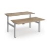 Elev8 Luxe Sit-Stand Back-To-Back Desks 1600mm x 800mm - Silver Frame / Kendal Oak Top - EVLB-1600-S-KO