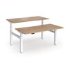Elev8 Luxe Sit-Stand Back-To-Back Desks 1600mm x 800mm - White Frame / Beech Top - EVLB-1600-WH-B