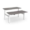 Elev8 Luxe Sit-Stand Back-To-Back Desks 1600mm x 800mm - White Frame / Grey Oak Top - EVLB-1600-WH-GO