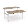 Elev8 Luxe Sit-Stand Back-To-Back Desks 1600mm x 800mm - White Frame / Kendal Oak Top - EVLB-1600-WH-KO