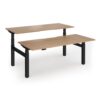Elev8 Luxe Sit-Stand Back-To-Back Desks 1800mm x 800mm - Black Frame / Beech Top - EVLB-1800-K-B