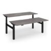 Elev8 Luxe Sit-Stand Back-To-Back Desks 1800mm x 800mm - Black Frame / Grey Oak Top - EVLB-1800-K-GO