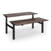 Elev8 Luxe Sit-Stand Back-To-Back Desks 1800mm x 800mm - Black Frame / Walnut Top - EVLB-1800-K-W