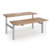 Elev8 Luxe Sit-Stand Back-To-Back Desks 1800mm x 800mm - Silver Frame / Beech Top - EVLB-1800-S-B