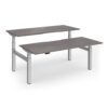Elev8 Luxe Sit-Stand Back-To-Back Desks 1800mm x 800mm - Silver Frame / Grey Oak Top - EVLB-1800-S-GO
