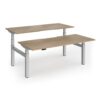 Elev8 Luxe Sit-Stand Back-To-Back Desks 1800mm x 800mm - Silver Frame / Kendal Oak Top - EVLB-1800-S-KO