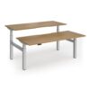 Elev8 Luxe Sit-Stand Back-To-Back Desks 1800mm x 800mm - Silver Frame / Oak Top - EVLB-1800-S-O