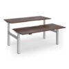 Elev8 Luxe Sit-Stand Back-To-Back Desks 1800mm x 800mm - Silver Frame / Walnut Top - EVLB-1800-S-W