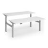 Elev8 Luxe Sit-Stand Back-To-Back Desks 1800mm x 800mm - Silver Frame / White Top - EVLB-1800-S-WH
