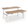 Elev8 Luxe Sit-Stand Back-To-Back Desks 1800mm x 800mm - White Frame / Beech Top - EVLB-1800-WH-B