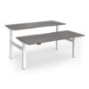 Elev8 Luxe Sit-Stand Back-To-Back Desks 1800mm x 800mm - White Frame / Grey Oak Top - EVLB-1800-WH-GO