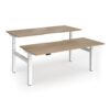 Elev8 Luxe Sit-Stand Back-To-Back Desks 1800mm x 800mm - White Frame / Kendal Oak Top - EVLB-1800-WH-KO