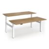 Elev8 Luxe Sit-Stand Back-To-Back Desks 1800mm x 800mm - White Frame / Oak Top - EVLB-1800-WH-O