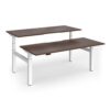 Elev8 Luxe Sit-Stand Back-To-Back Desks 1800mm x 800mm - White Frame / Walnut Top - EVLB-1800-WH-W
