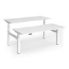 Elev8 Luxe Sit-Stand Back-To-Back Desks 1800mm x 800mm - White Frame / White Top - EVLB-1800-WH-WH
