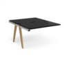 Fuze add on units back to back 1200mm x 1600mm with oak legs - white underframe black top - FZ1216-AB-WH-BK