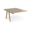 Fuze add on units back to back 1200mm x 1600mm with oak legs - white underframe Kendal Oak Top - FZ1216-AB-WH-KO