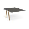 Fuze add on units back to back 1200mm x 1600mm with oak legs - white underframe storm grey top - FZ1216-AB-WH-OG