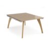 Fuze back to back desks 1200mm x 1600mm with oak legs - white underframe Kendal Oak Top - FZ1216-WH-KO