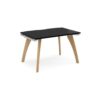 Fuze single desk 1200mm x 800mm with oak legs - white underframe black top - FZ128-WH-BK