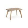 Fuze single desk 1200mm x 800mm with oak legs - white underframe Kendal Oak Top - FZ128-WH-KO