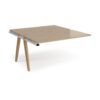 Fuze add on units back to back 1400mm x 1600mm with oak legs - white underframe Kendal Oak Top - FZ1416-AB-WH-KO