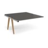 Fuze add on units back to back 1400mm x 1600mm with oak legs - white underframe storm grey top - FZ1416-AB-WH-OG