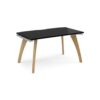 Fuze single desk 1400mm x 800mm with oak legs - white underframe black top - FZ148-WH-BK