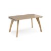 Fuze single desk 1400mm x 800mm with oak legs - white underframe Kendal Oak Top - FZ148-WH-KO