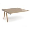 Fuze add on units back to back 1600mm x 1600mm with oak legs - white underframe Kendal Oak Top - FZ1616-AB-WH-KO