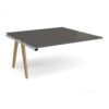 Fuze add on units back to back 1600mm x 1600mm with oak legs - white underframe storm grey top - FZ1616-AB-WH-OG