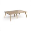 Fuze double back to back desks 2400mm x 1600mm with oak legs - white underframe Kendal Oak Top - FZ2416-WH-KO