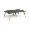 Fuze double back to back desks 2400mm x 1600mm with oak legs - white underframe storm grey top - FZ2416-WH-OG