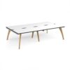 Fuze double back to back desks 2800mm x 1600mm with oak legs - white underframe White Top black edge - FZ2816-WH-WK