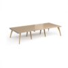 Fuze triple back to back desks 3600mm x 1600mm with oak legs - white underframe Kendal Oak Top - FZ3616-WH-KO