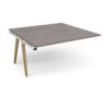 Fuze boardroom table add on unit 1600mm x 1600mm with oak legs - white underframe Grey Oak Top - FZBT1616-AB-WH-GO