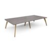Fuze rectangular boardroom table 3200mm x 1600mm with oak legs - white underframe Grey Oak Top - FZBT3216-WH-GO