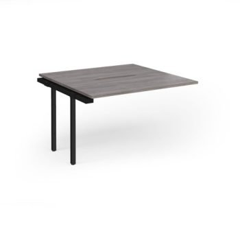Connex Goal-Post 1200 x 1200 x 725mm Back to Back Add On Bay - Black Frame / Grey Oak Top - GCO1212-AB-K-GO
