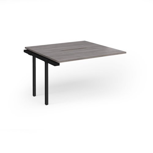 Connex Goal-Post 1200 x 1200 x 725mm Back to Back Add On Bay - Black Frame / Grey Oak Top - GCO1212-AB-K-GO